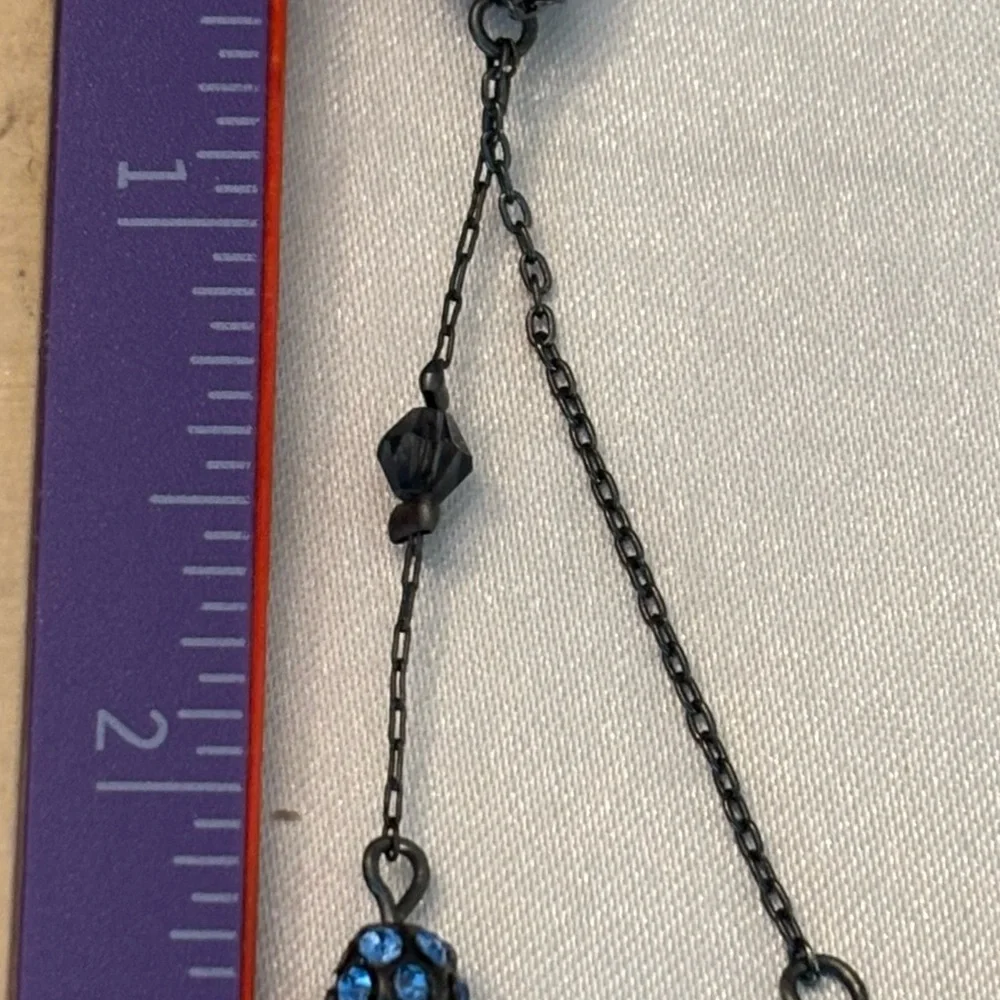 Elegant Blue Beaded Necklace and matching earrings set